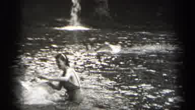 Cleveland Ohio (1938): Two Ladies Splashing Water At Themselves In A Stream