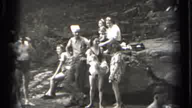 Cleveland Ohio (1938): Woman Drying Her Girl With A Piece Of Towel Near Rocks In