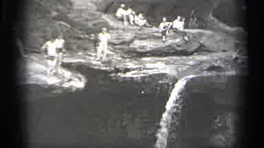 Cleveland Ohio (1938): Few Men Into The Waterfalls Learning The Art Of Swimming