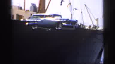England (1949): Vintage Car Offloaded From Barge Via Crane
