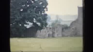 England (1949): Medieval Ruins Overlooking Green Pastures
