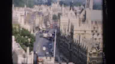 England (1949): Top Camera View Of An Old Styled European Town With Houses And