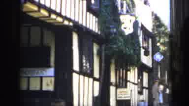 England (1949): View Of A Home Front Of Shop Front With A Striped Pattern In The