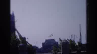 England (1949): Old Movie Showing Part Of London Bridge Under Clear Skies