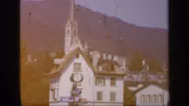 England (1949): Camera Pans Up And Down The White Building That Sits In Front Of