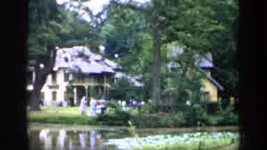 France (1949): Sunny Beautiful Day Overlooking The Pond While Residents Of
