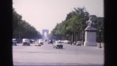 France (1949): A Huge City With Very Congested Traffic Around The 4 Road Side