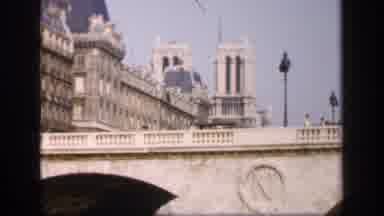 France-1949: Notre-Dame Cathedral and Bridge View