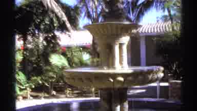 Cabo San Lucas Mexico (1974): Inside A House With Gray Lawn And Waterfalls With