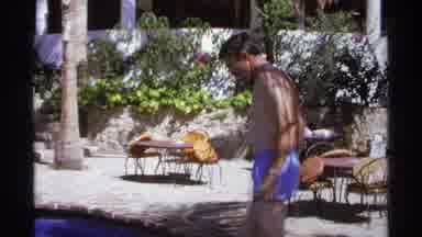 Cabo San Lucas Mexico (1974): Adult Man Prepares To Swim