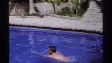 Cabo San Lucas Mexico (1974): Two Men Swimming In A Pool