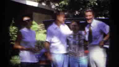 La Paz Mexico (1974): A Group Of Friends Talking And Man Entering The House