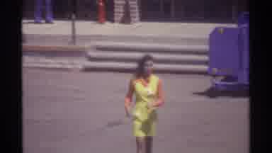 La Paz Mexico (1974): Girl In Uniform Walking Across The Parking Lot Smiling On A