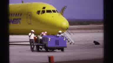 La Paz Mexico (1974): People Waving At A Celebrity Getting Out Of An Airplane