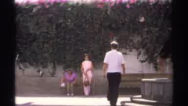 Guaymas Mexico (1975): Gentleman Embraces His Women Softly Near A Public Bench And