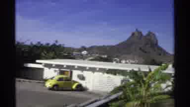 Guaymas Mexico (1975): Man Walking Low Level Living Area With Flat Houses And