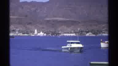 Guaymas Mexico (1975): A Beautiful Boat Is Sailing In A Very Calm And Deep Blue