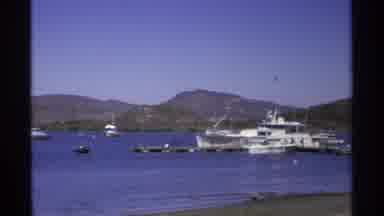 Guaymas Mexico (1975): A Huge Ship Is Standing In The See Side Area With Some