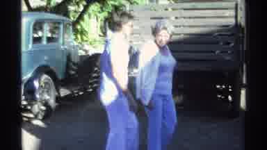 Guaymas Mexico (1975): Two Friends Walking Through A Place Full Of Vintage Cars