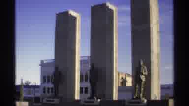 Guaymas Mexico (1975): Camera Captures The Statues Of Men That Stand In Front Of