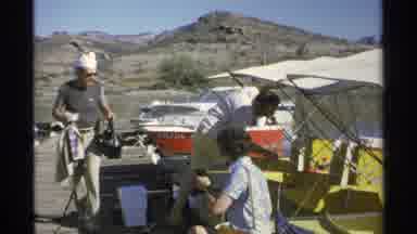 GUAYMAS MEXICO-1975: Two Men Preparing For A Boating Trip