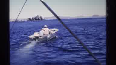 Guaymas Mexico (1975): Boat Driving Through The Ocean And Ducks Swimming