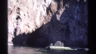 Guaymas Mexico (1975): Stark Rugged Cliffs A Viewed From A Boat With Shadowed Cave