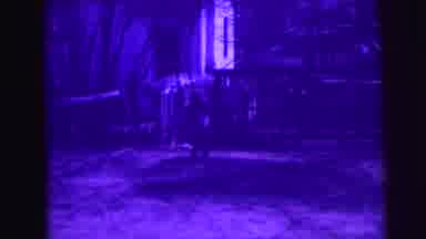 LYNBROOK NEW YORK-broo: Children Running Around Outside In The Evening In Blue