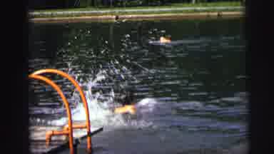 MOBILE ALABAMA-ile-: A Man Swims In The River With Great Speed Other Are