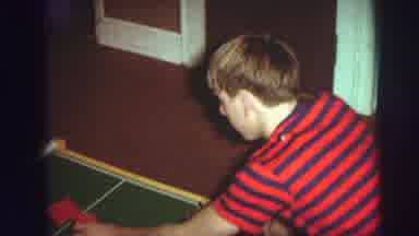 AUGUSTA GEORGIA-usta: Two People Playing Ping Pong On A Small Table Set Up On