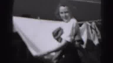Harrisburg Penn (1946): A Vintage Video Of A Women Hang Drying Laundry On A Close