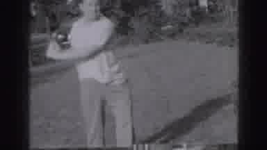 Harrisburg Penn (1946): Man Playing Golf Old Black White Film Decade Outside