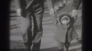 Harrisburg Penn (1946): Happy Little Girl Walks The Road With Mom And Dad