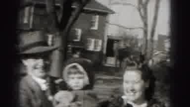 Harrisburg Penn (1946): Family Man Child Woman Man And Child Are Wearing Head Gear