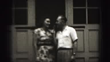New Cumberland Penn (1946): Couple Man Woman Happy Outside Window Door Love