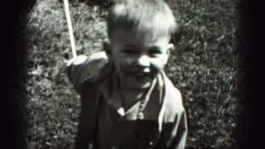 New Cumberland Penn (1946): Handsome Little Boy Was Having Fun Outdoors