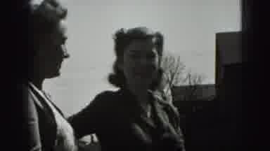 New Cumberland Penn (1946): Two Young Ladies In Front Of A Camera On A Sunny Day