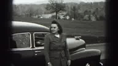 New Cumberland Penn (1946): A Lady Enjoys The Ride In The Car Adjust The Ear Rings