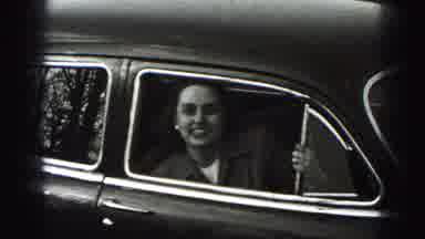 New Cumberland Penn (1946): Smiling Girl Talking In Car And Holding Onto The