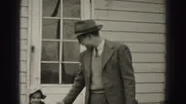 New Cumberland Penn (1946): A Father Is Going Outside And Child Bye To Our Father