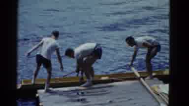 Boston Mass (1951): Three Men Prepare To Ride A Boat