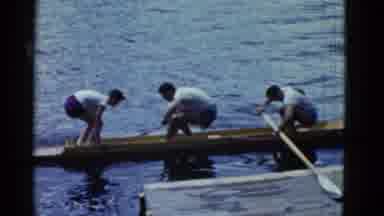 Boston Mass (1951): Few Man Enjoys There Boat Ride In The Middle Of The River