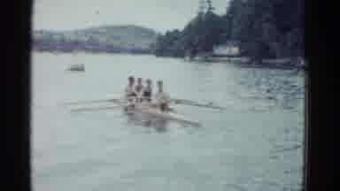 Boston Mass (1951): A Huge Sports Team Moving In The Boat In To The River Area