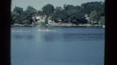 Boston Mass (1951): Rowers Speed Across The Water As They Paddle The Boat Together