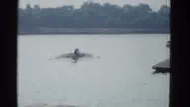 Boston Mass (1951): Skulkers Set Out Near A Dock On A Fast Moving River In