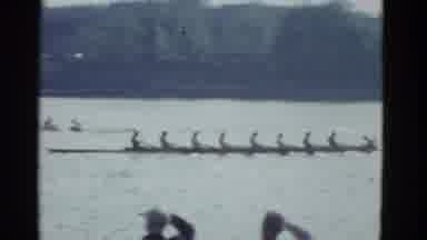 Boston Mass (1951): Rowers Rowing Their Boat Backwards