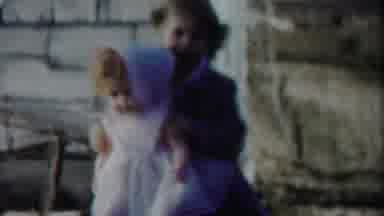 Cheyenne County Kansas-1958: Young Blonde Girl Carries Doll on Porch