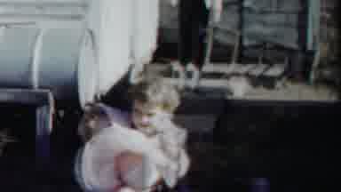 Cheyenne County Kansas (1958): Little Cute Girl Gets Outside The House With Her