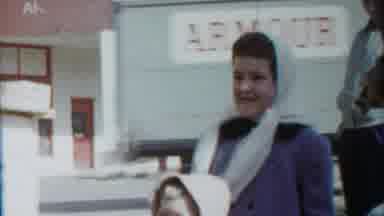 Cheyenne County Kansas (1958): White Truck Passes By Woman Wearing White Scarf On