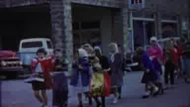 Cheyenne County Kansas (1958): Children In Their Role Costumes Fall In Line